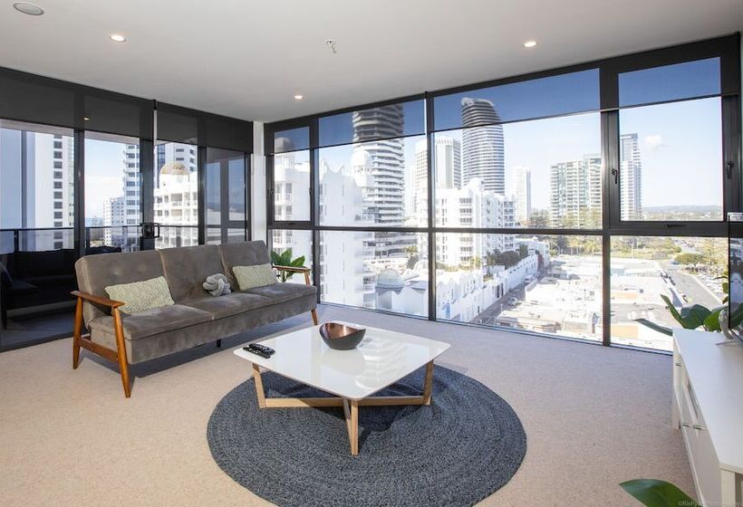 דירה בת חדר שינה 1 צדדית נוף לים, Qube Broadbeach