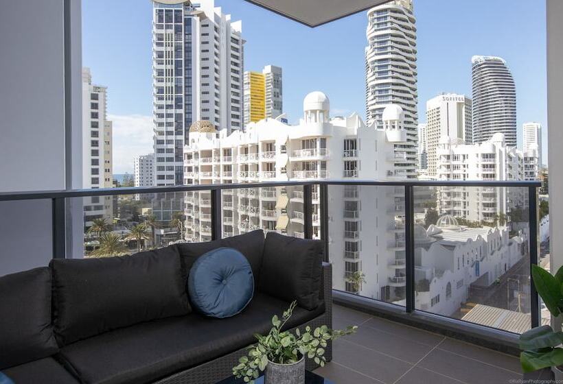 דירה בת חדר שינה 1 צדדית נוף לים, Qube Broadbeach