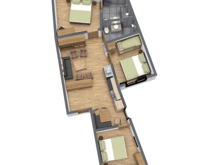 דירת שלושה חדרים, Aparthotel Herzblick Gmbh