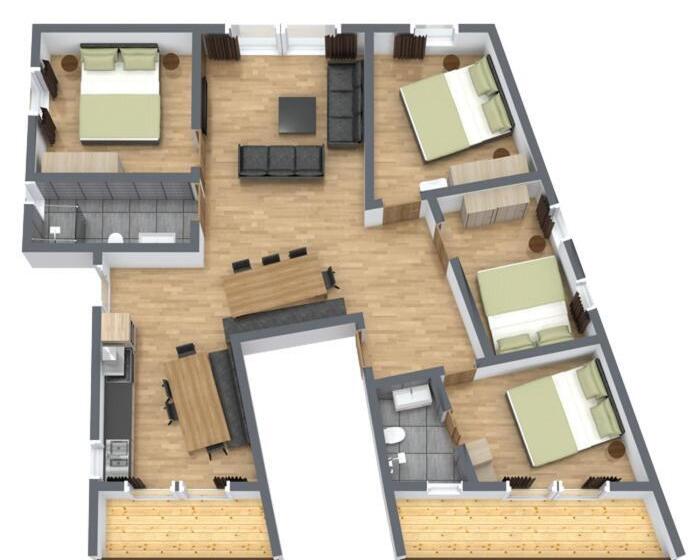 Апартаменты 1 Спальня с Террасой, Aparthotel Herzblick Gmbh