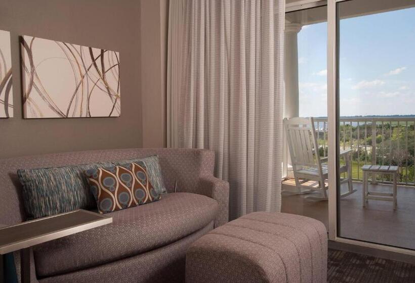 标准间侧面带海景, Courtyard Charleston Waterfront