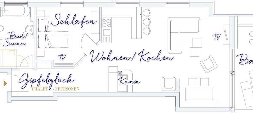 带1个卧室的豪华公寓, Chiemsee Chalet