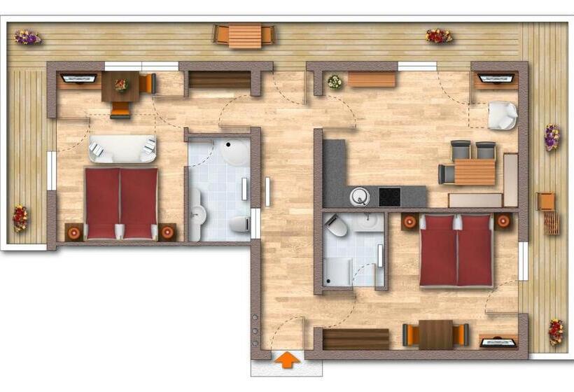 Апартаменты 2 Спальни с Балконом, Gästehaus Regina