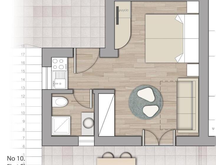 海の見える1ベッドルームアパートメント, Iliovasilema