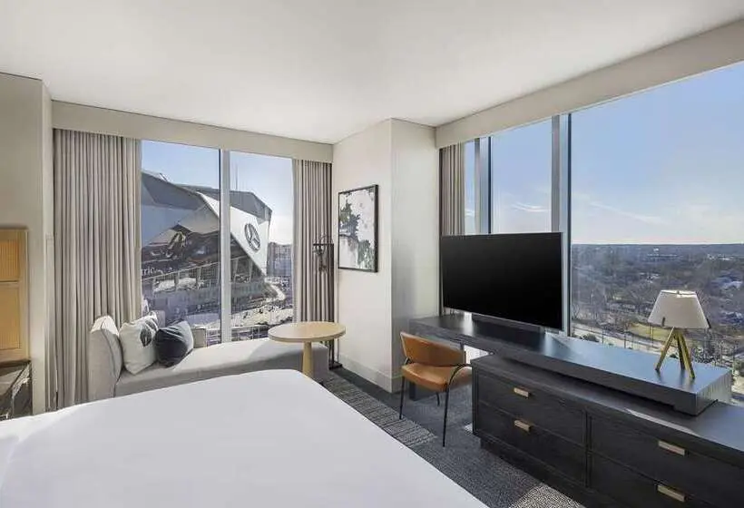 اتاق لوکس با تخت بزرگ, Hilton Garden Inn Flint Downtown