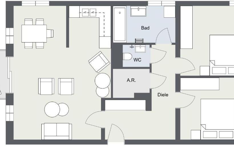 Апартаменты 2 Спальни с Балконом, Loidls Guesthouse