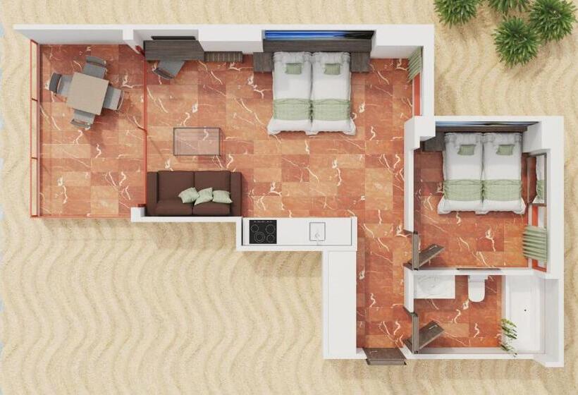 1베드룸 아파트 1층, Magic Tropical Splash