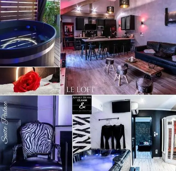 1ベッドルームアパートメント, Appart Hotel Glam88 Suites Avec Spa Et Sauna Privatif
