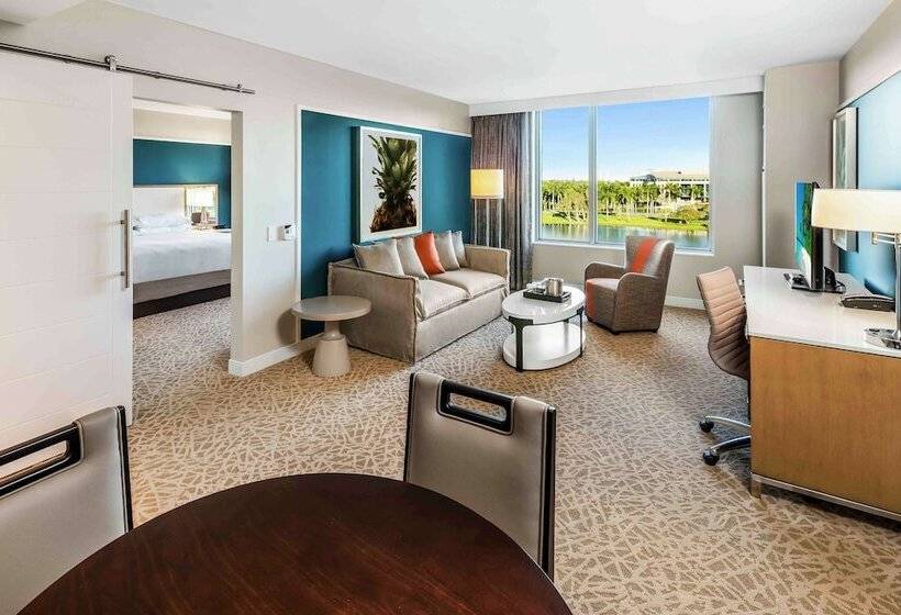 带双人床的标准工作室, Hilton Miami Dadeland