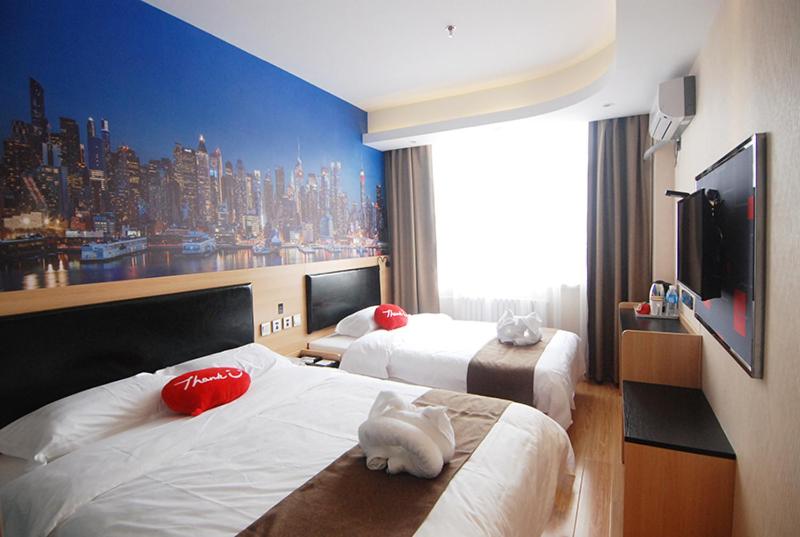 Семейный Номер, Thank Inn Chain Hotel Hebei Zhangjiakou Xuanhua District People Park