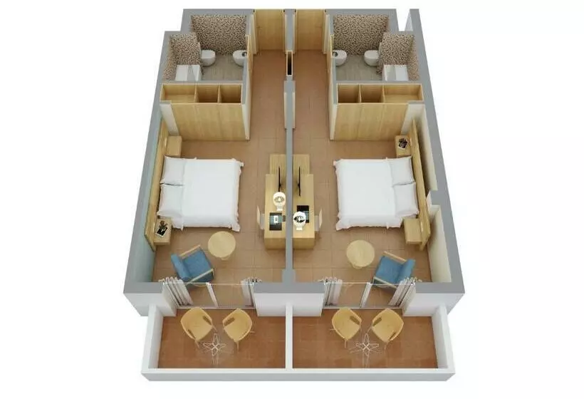 اتاق خانوادگی با چشمانداز دریا, Elba Carlota Beach & Golf Resort