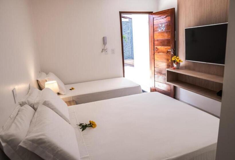 اتاق استاندارد سه تخته با بالکن, Pousada Boipeba Beach