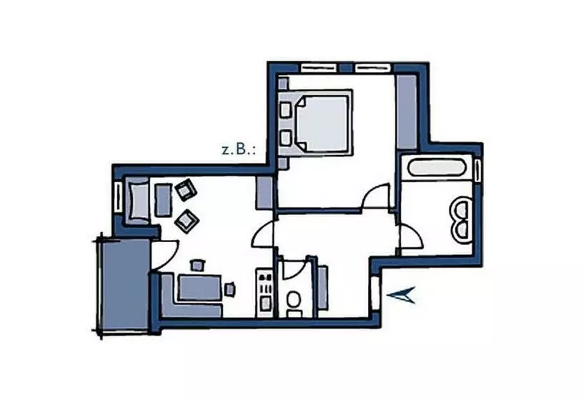 1ベッドルームアパートメント, Aparthotel Bernhof