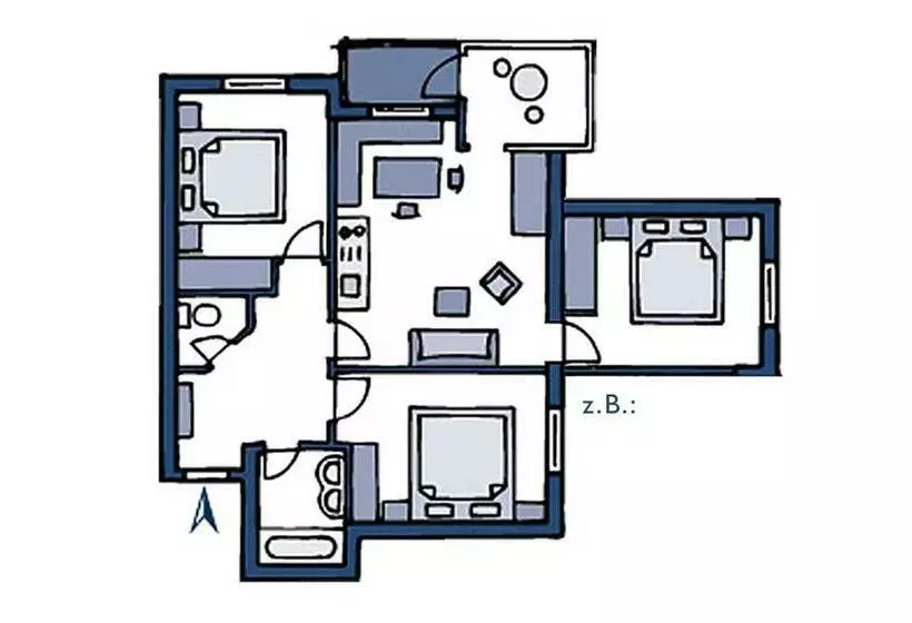 3ベッドルームアパートメント, Aparthotel Bernhof
