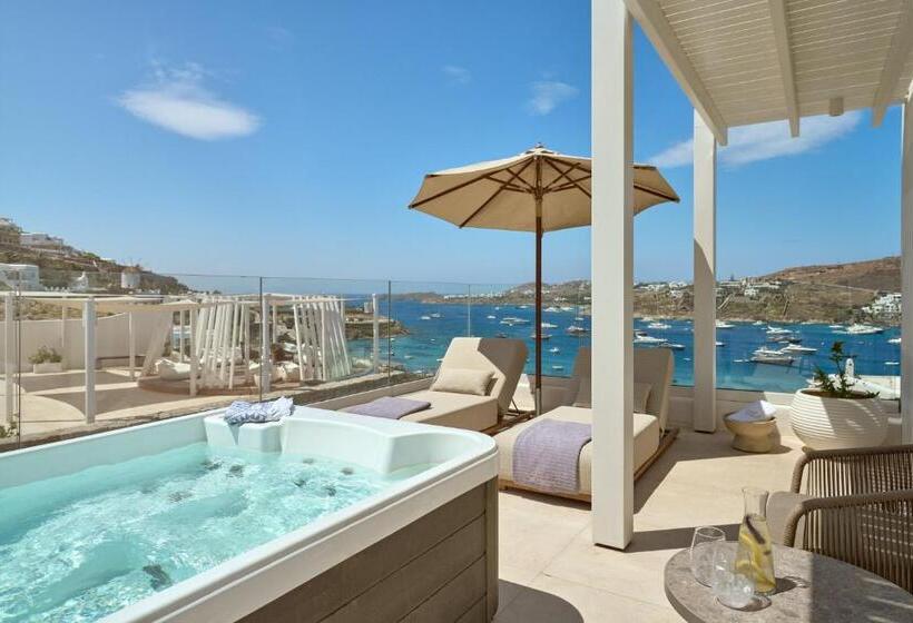 带海景及按摩浴缸标准房间, Once In Mykonos  Designed For Adults