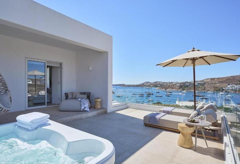 带海景及按摩浴缸标准房间, Once In Mykonos  Designed For Adults
