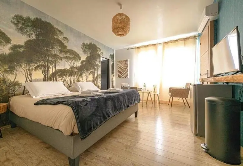 キングサイズベッドのスタンダードルーム, Chambres D Hôtes La Mascrabiere Bed & Spa