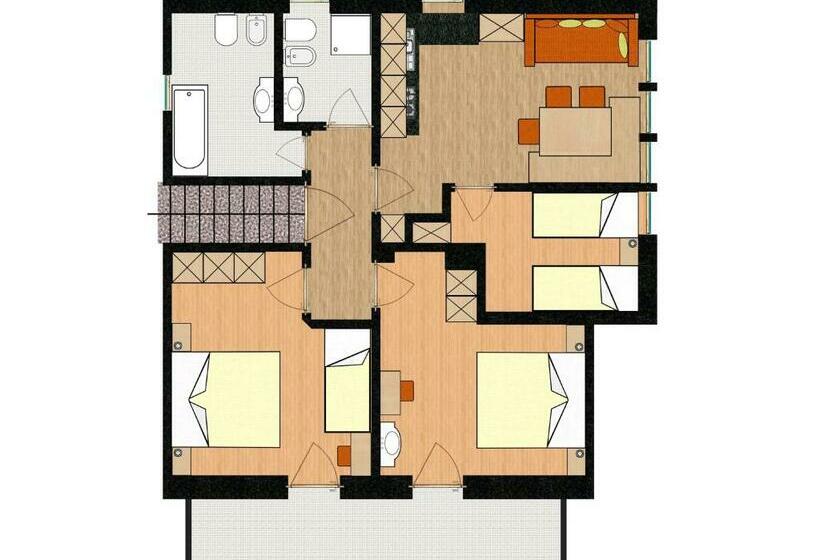 דירה בת חדר שינה 1 עם נוף, Appartamenti Vilin