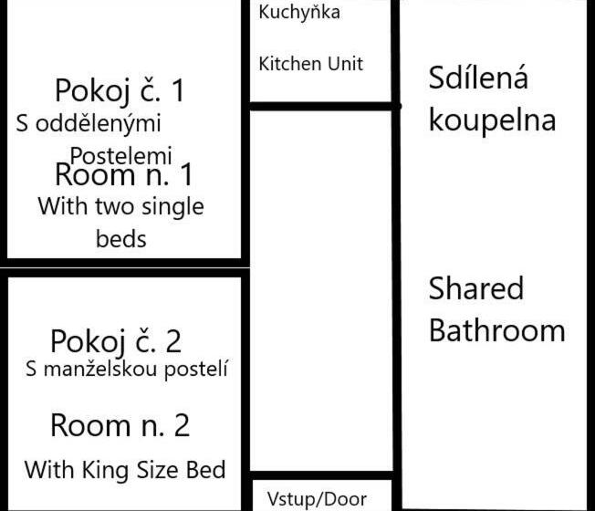 バス共有のスタンダードルーム, Rodinný Penzion Kyjov