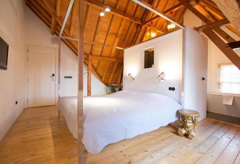 带大床的豪华间, Restaurant Hotel Buitenlust