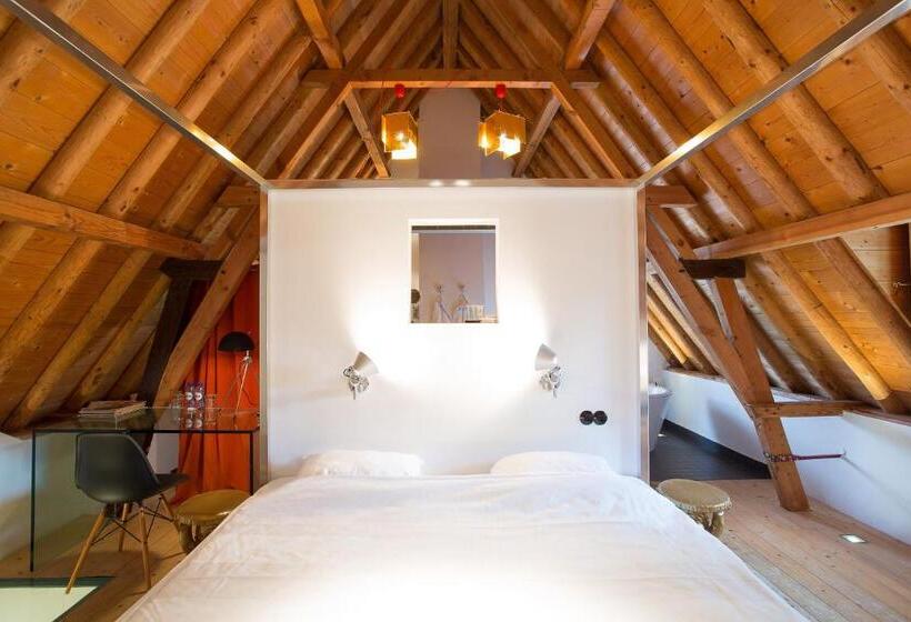 带大床的豪华间, Restaurant Hotel Buitenlust