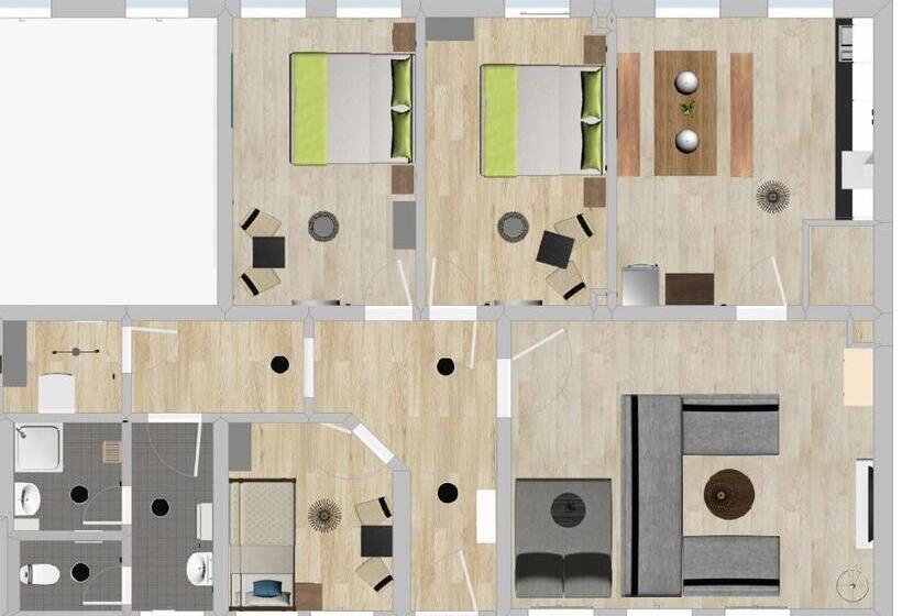 ３ベッドルームアパートメント, Jugendtours Feriendorf Ummanz