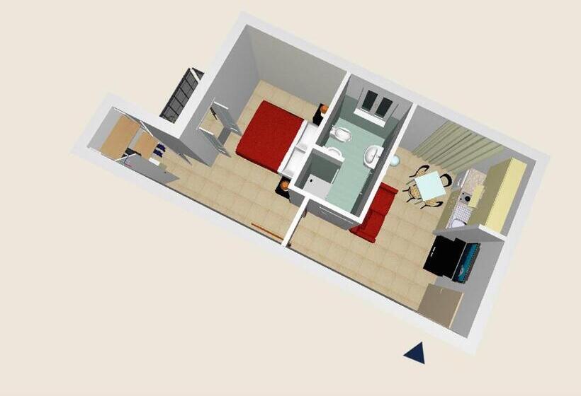 شقة غرفة واحدة مزودة بتراس, Residence Roxy