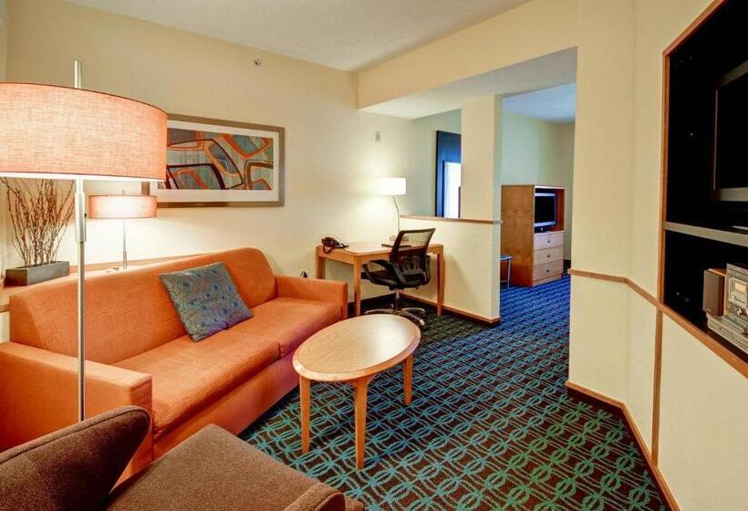 带大床的标准工作室, Fairfield Inn & Suites By Marriott Saratoga Malta