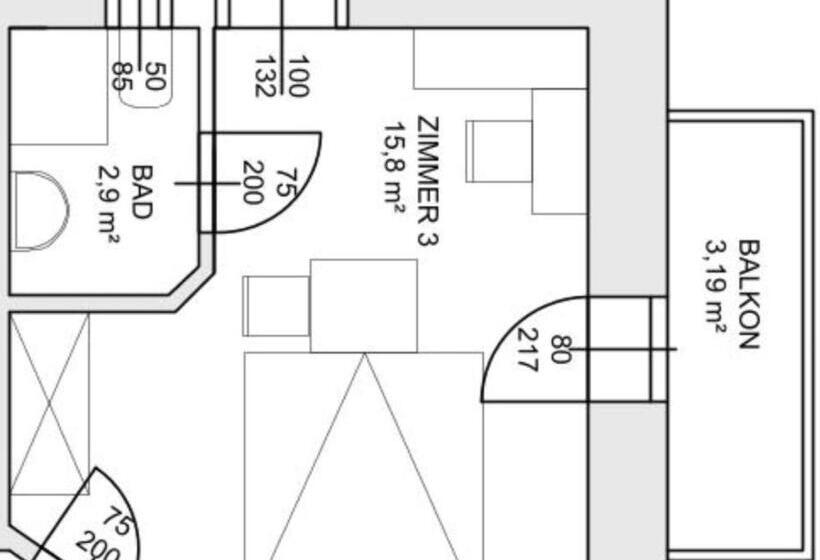 غرفة قياسية مزوَّدة بشُرفة, Pension Appartements Gabriele