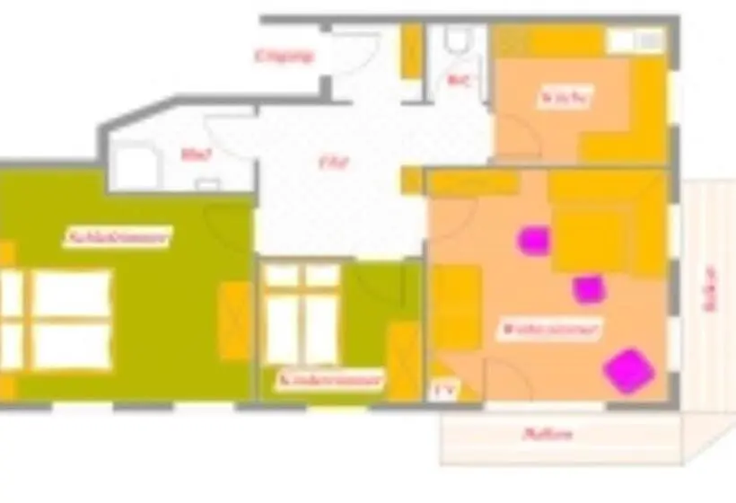 バルコニー付２ベッドルームアパートメント, Pension Appartements Gabriele