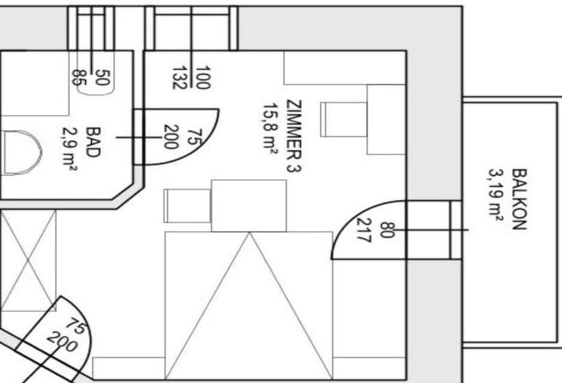 غرفة ديلوكس فردية, Pension Appartements Gabriele