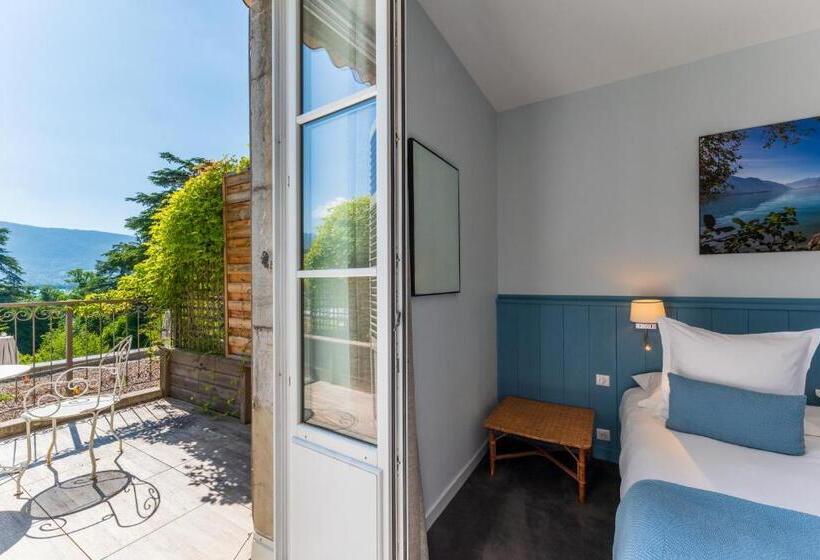 חדר דלוקס נוף לאגם, Hôtel Beau Site Talloires B Spa