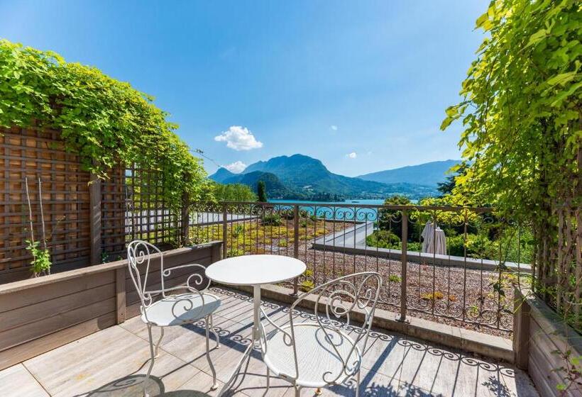 חדר דלוקס נוף לאגם, Hôtel Beau Site Talloires B Spa