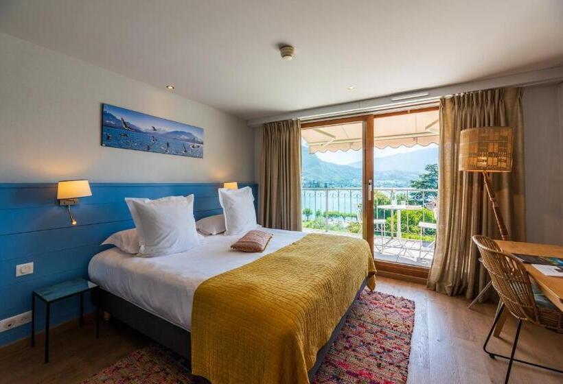 חדר דלוקס נוף לאגם, Hôtel Beau Site Talloires B Spa