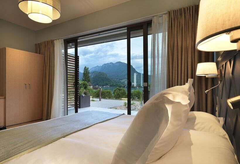 חדר דלוקס נוף לאגם, Hôtel Beau Site Talloires B Spa