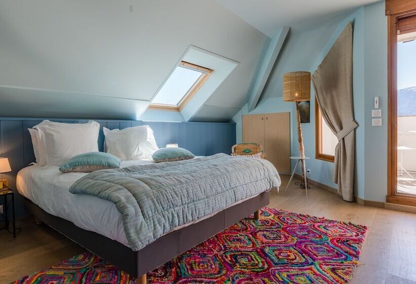 חדר דלוקס נוף לאגם, Hôtel Beau Site Talloires B Spa