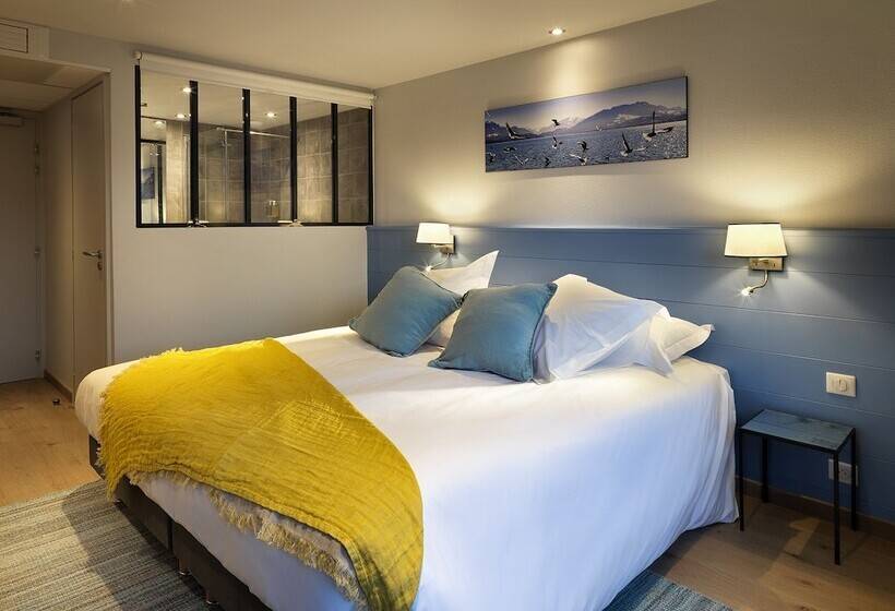 חדר דלוקס נוף לאגם, Hôtel Beau Site Talloires B Spa