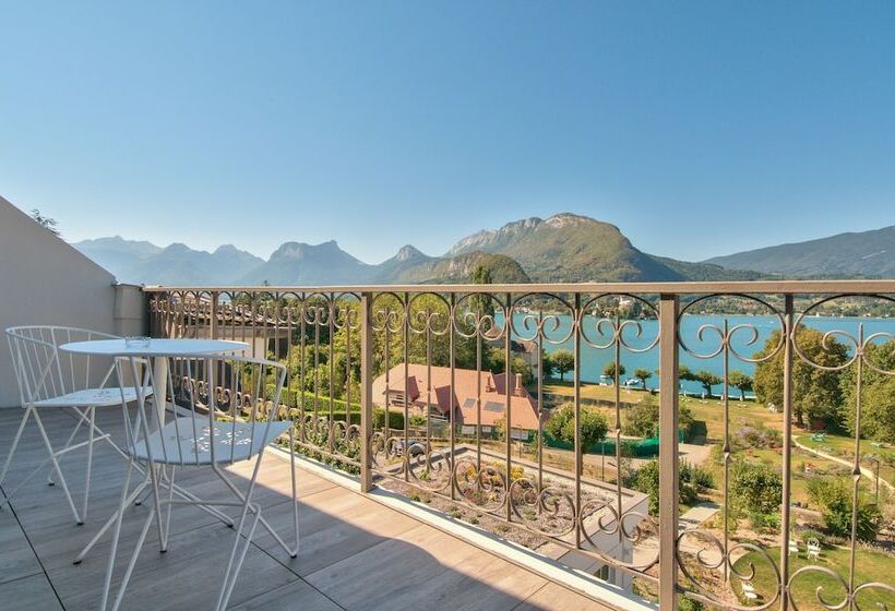 חדר דלוקס נוף לאגם, Hôtel Beau Site Talloires B Spa