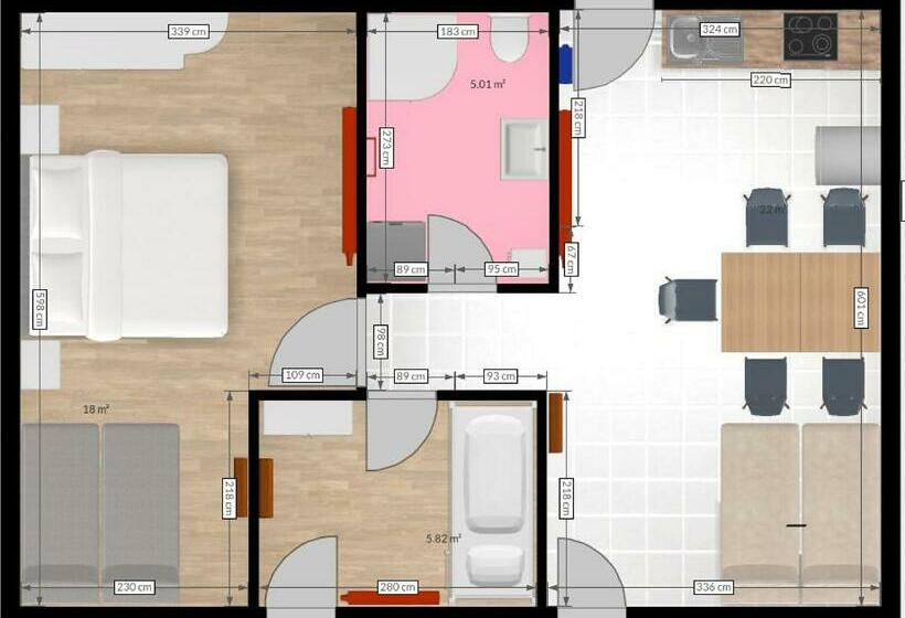 침실 2개 아파트, Apartments Margarethenbad