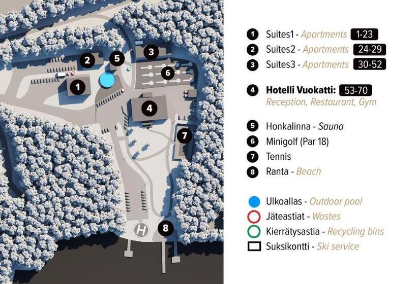 Апартаменты 1 Спальня с Балконом, Vuokatti Suites Apartments