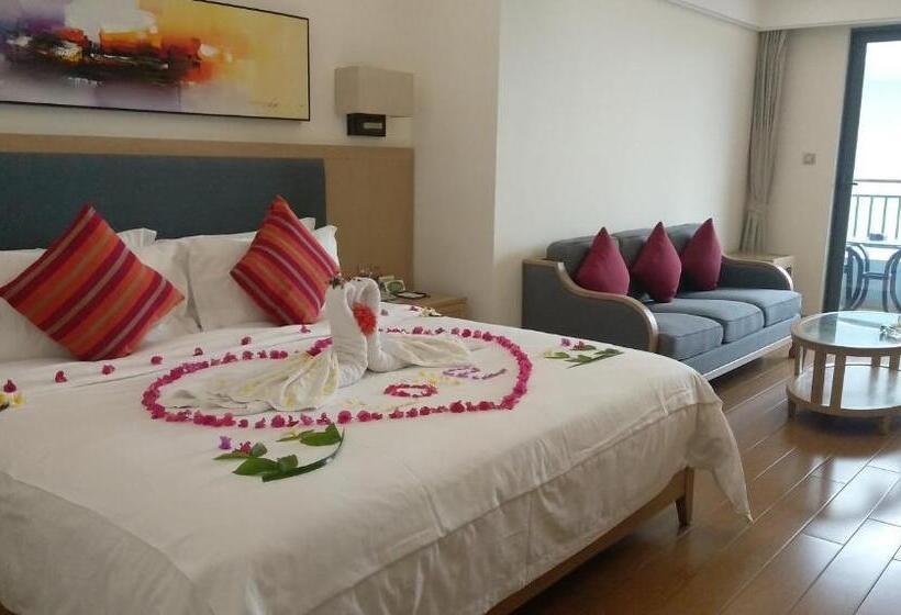 غرفة ديلوكس مطلّة علي البحر, Tianze Beach Resort