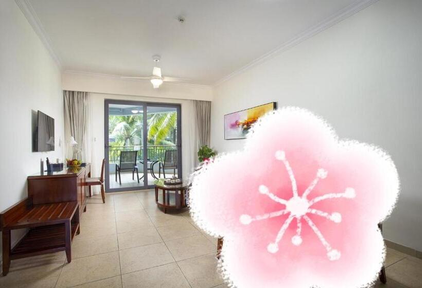 غرفة قياسية رباعية مطلة على الحديقة, Tianze Beach Resort