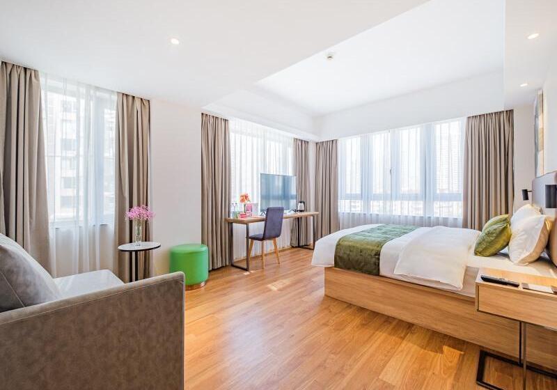 비즈니스룸, Greentree Inn Shanghai Jingan Railway Station Xinzha Road Business