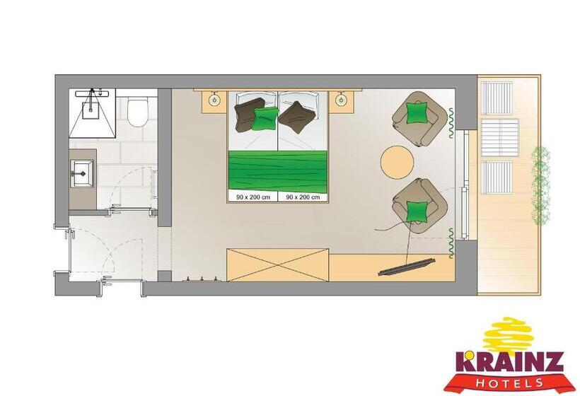 غرفة قياسية مزوَّدة بشُرفة, Vitalhotel Krainz