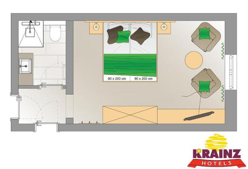 スタンダードシングルルーム, Vitalhotel Krainz