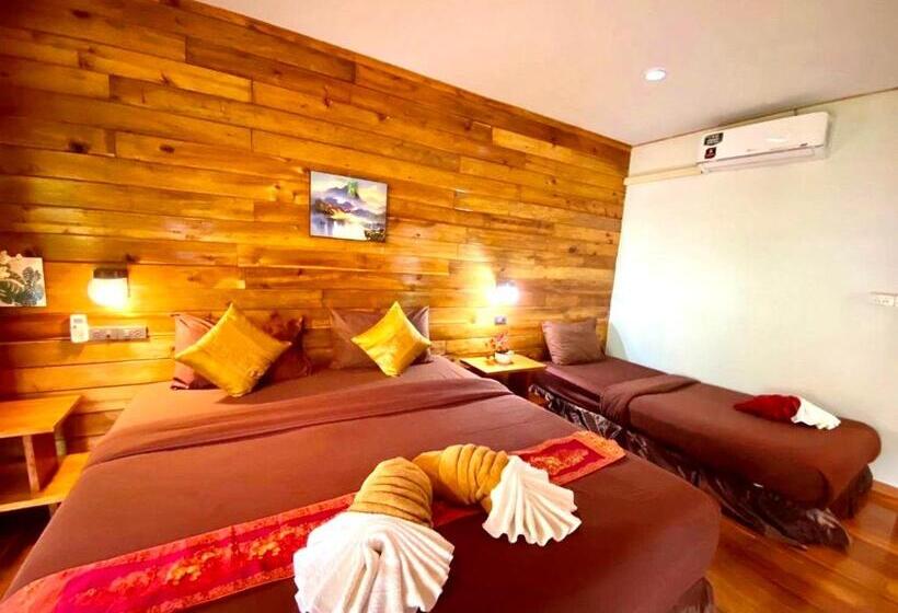 غرفة قياسية ثلاثية مطلة علي الحديقة, Coconut Lanta Resort @klong Dow Beach