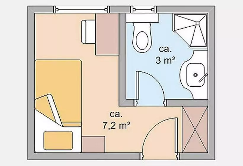 スタンダードシングルルーム, Appartement Roggal