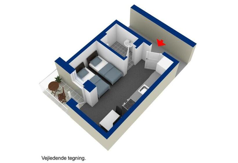 标准工作室带阳台, Aparthotel Faber