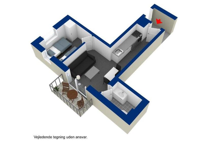 Апартаменты 1 Спальня с Балконом, Aparthotel Faber