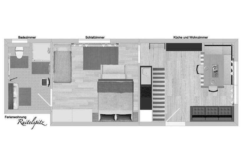 １ベッドルームアパートメント, Haus Moosbrugger
